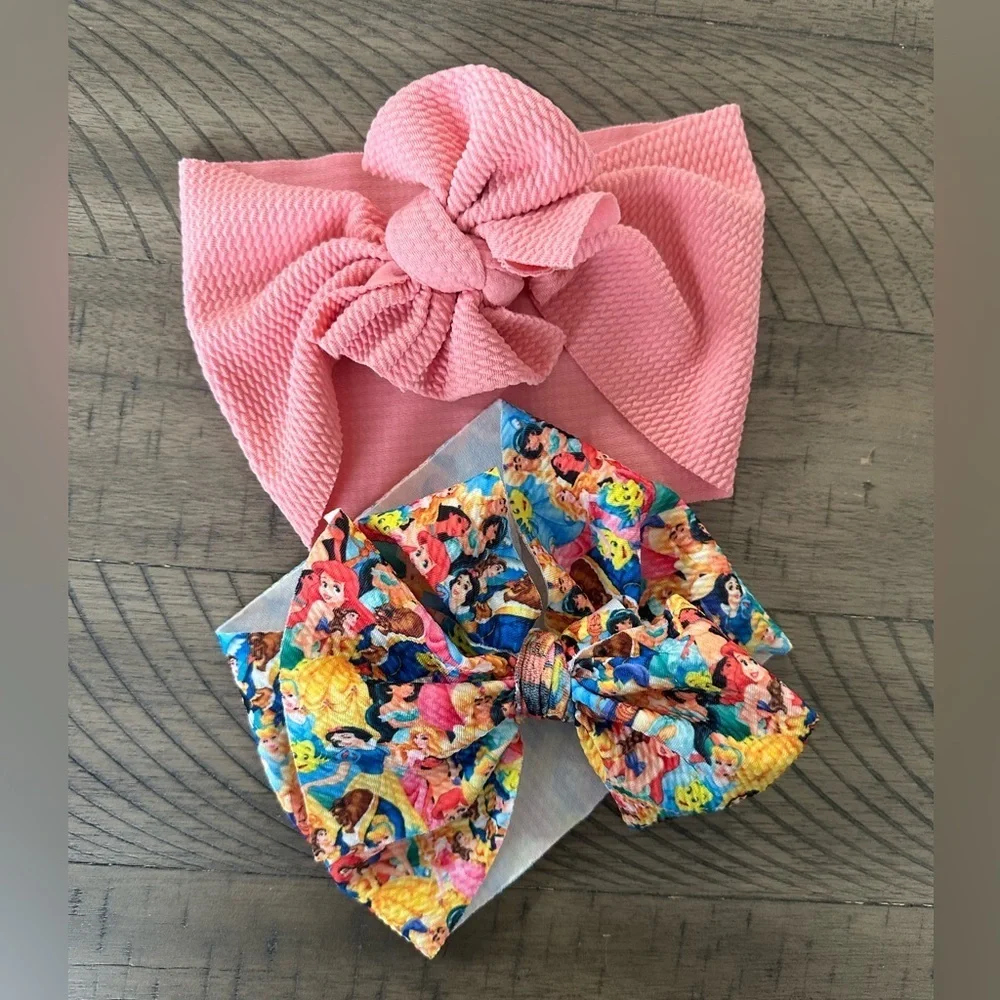 Baby girl hair bows lot- Disney Princess and pink
